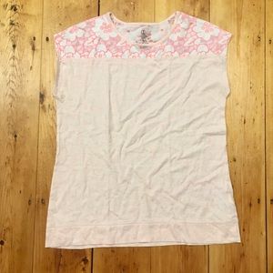 Salmon pink short sleeve top